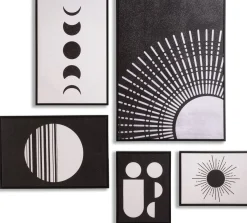 Wanddecoraties-COCO maison Lunatic Set 5 Wanddecoratie Wit, Zwart