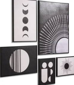 Wanddecoraties-COCO maison Lunatic Set 5 Wanddecoratie Wit, Zwart