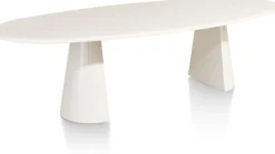 Houten Eettafels|Ovale Eettafels-XOOON Lund Cone Nebbia Eettafel Stone Skin