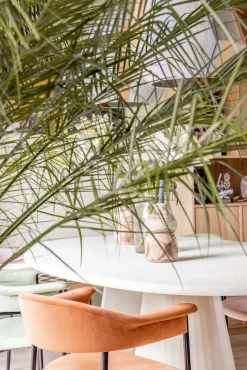 Houten Eettafels|Ovale Eettafels-XOOON Lund Cone Nebbia Eettafel Stone Skin