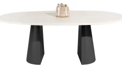 Houten Eettafels|Ovale Eettafels-XOOON Lund Cone Off Black Eettafel Stone Skin