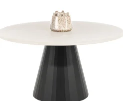 Houten Eettafels|Ronde Eettafels-XOOON Lund Cone Rond Eettafel Stone Skin