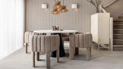 Houten Eettafels|Ronde Eettafels-XOOON Lund Cone Rond Eettafel Stone Skin