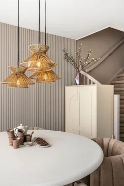 Houten Eettafels|Ronde Eettafels-XOOON Lund Cone Rond Eettafel Stone Skin