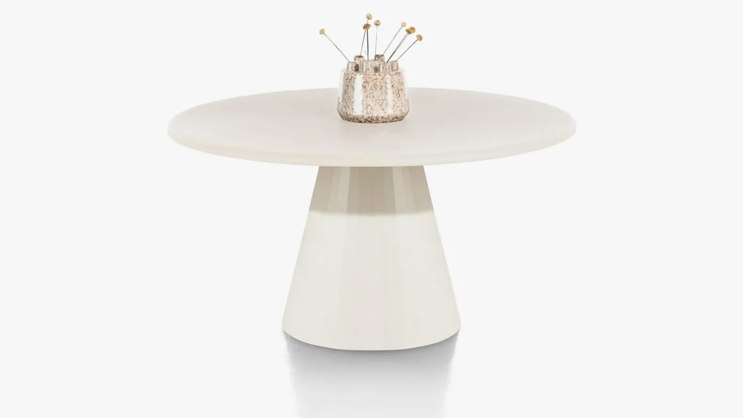 Houten Eettafels|Ronde Eettafels-XOOON Lund Cone Rond Eettafel Stone Skin