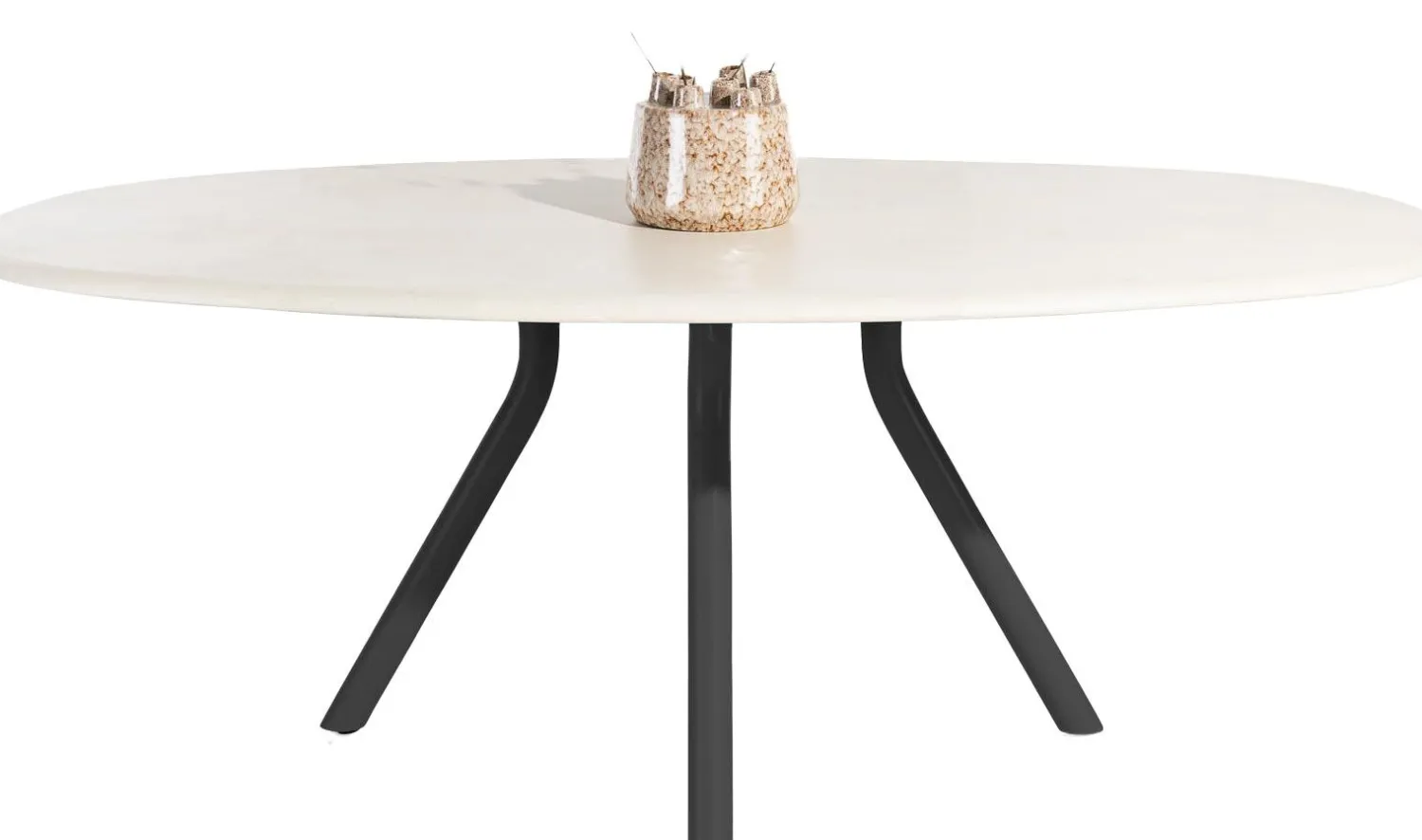 Houten Eettafels|Ovale Eettafels-XOOON Lund 4-poot Off Black Eettafel Stone Skin