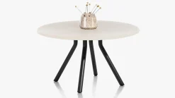 Houten Eettafels|Ronde Eettafels-XOOON Lund 4-poot Rond Eettafel Stone Skin