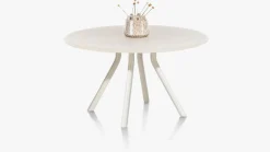 Houten Eettafels|Ronde Eettafels-XOOON Lund 4-poot Rond Eettafel Stone Skin