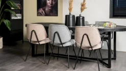 Eetkamerstoelen Met Armleuning-Eleonora Lynn Armstoel Grijs
