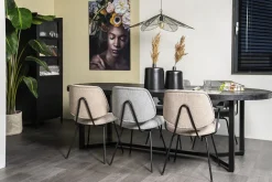 Eetkamerstoelen Met Armleuning-Eleonora Lynn Armstoel Grijs