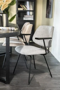 Eetkamerstoelen Met Armleuning-Eleonora Lynn Armstoel Grijs