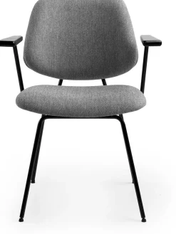 Eetkamerstoelen Met Armleuning-Eleonora Lynn Armstoel Grijs