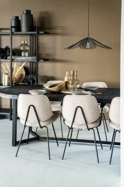 Eetkamerstoelen Met Armleuning-Eleonora Lynn Armstoel Beige