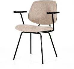 Eetkamerstoelen Met Armleuning-Eleonora Lynn Armstoel Beige