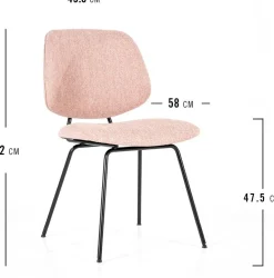 Eetkamerstoelen Zonder Armleuning-Eleonora Lynn Eetkamerstoel Roze
