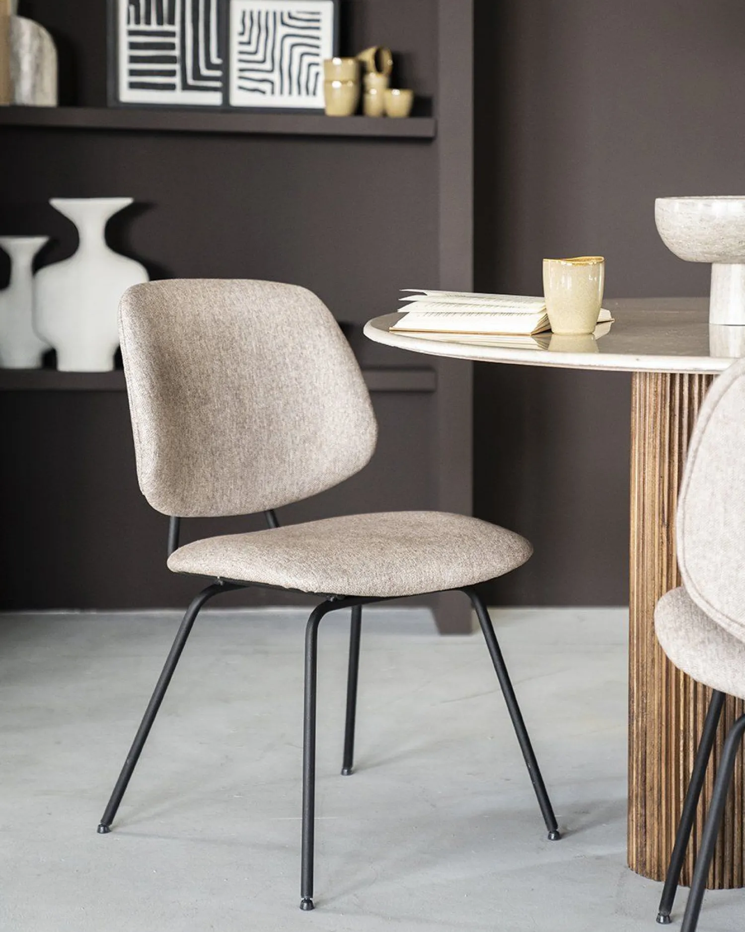 Eetkamerstoelen Zonder Armleuning-Eleonora Lynn Eetkamerstoel Roze