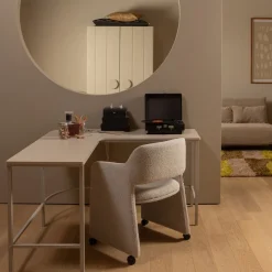 Eetkamerstoelen Met Armleuning-WOOOD Lyric Eetkamerstoel Greige