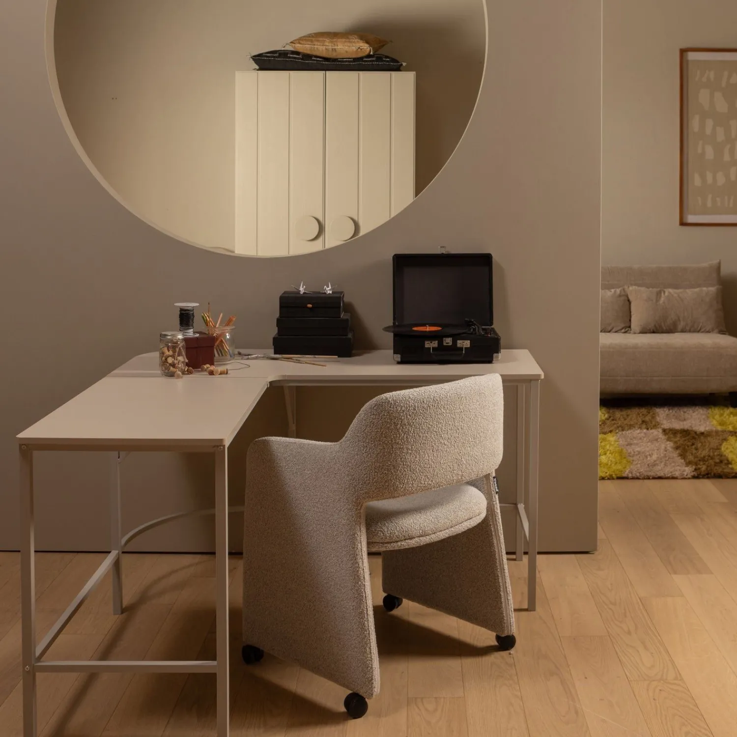 Eetkamerstoelen Met Armleuning-WOOOD Lyric Eetkamerstoel Greige
