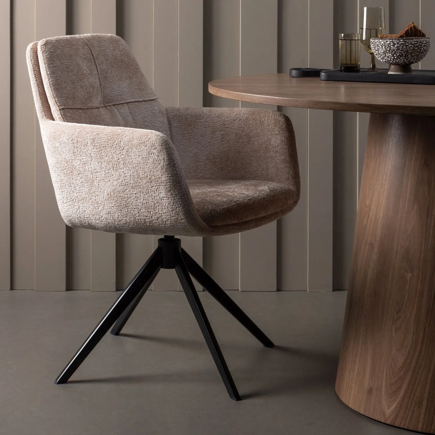 Ronde Eettafels-WOOOD Maan Eettafel Walnut