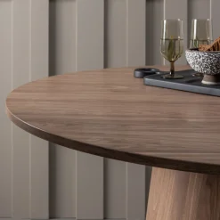 Ronde Eettafels-WOOOD Maan Eettafel Walnut
