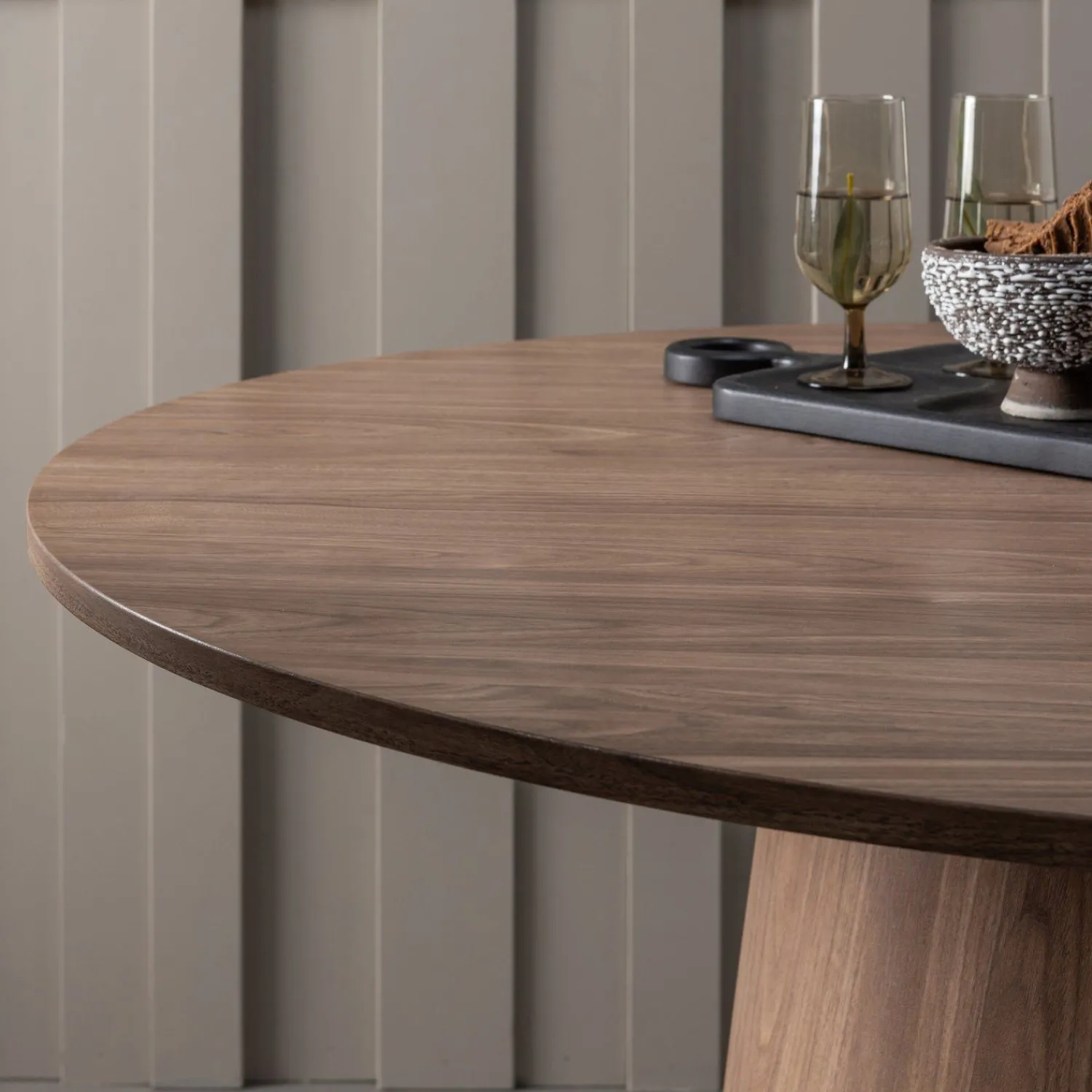 Ronde Eettafels-WOOOD Maan Eettafel Walnut