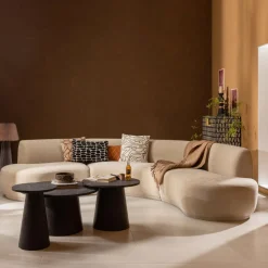 Ronde Salontafels-WOOOD Maan Salontafel Dark Brown