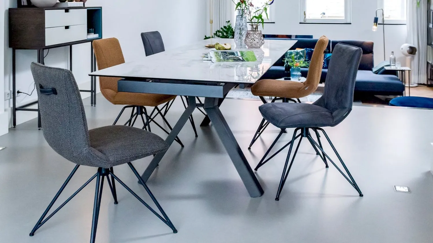 Eetkamerstoelen Zonder Armleuning-XOOON Mac Eetkamerstoel cognac
