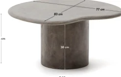 Organische Salontafels-Kave Home Macarella Salontafel Grijs