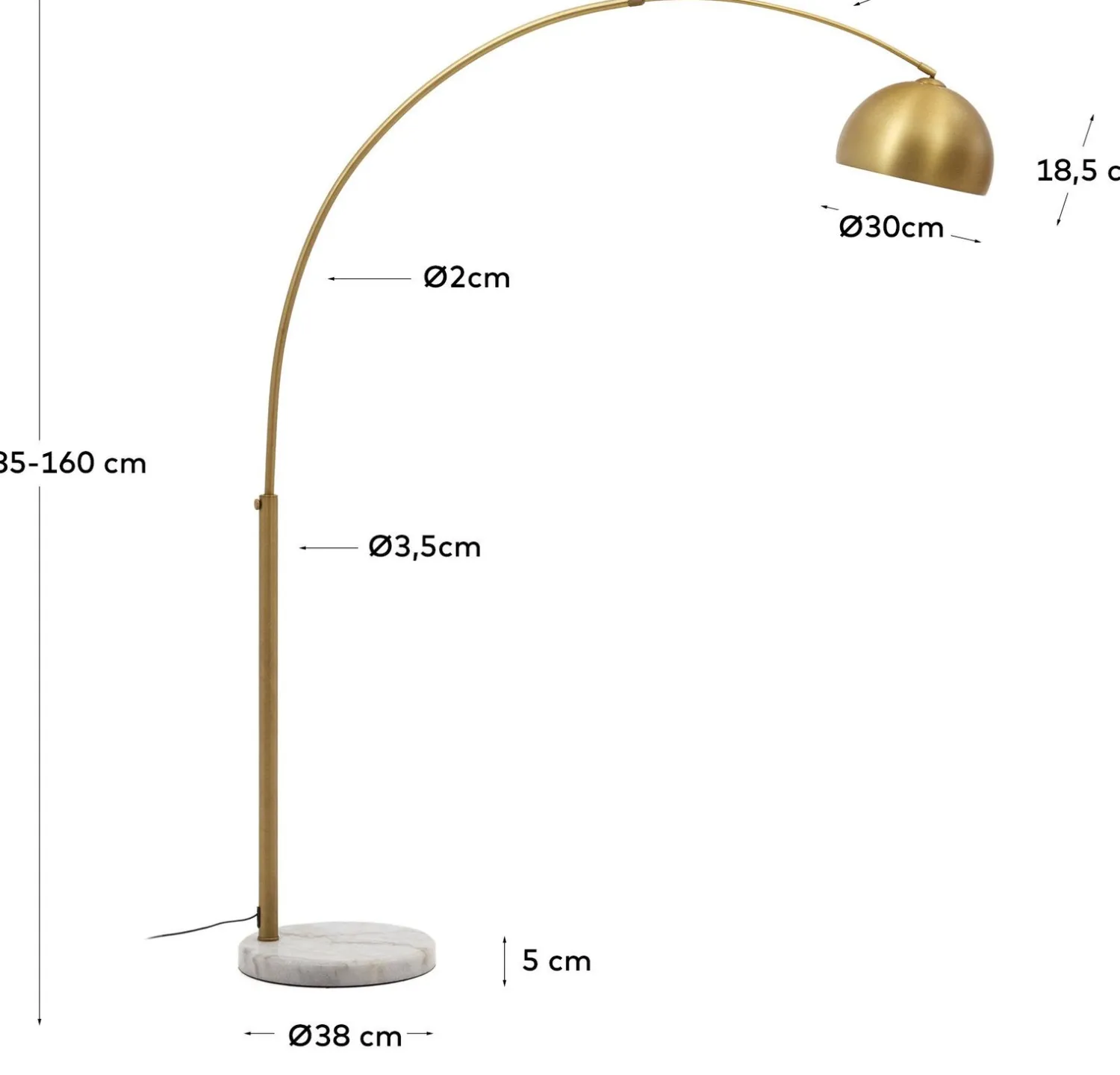 Vloerlampen|Vloerlampen-Kave Home Madali Vloerlamp Goud