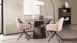 Draaibare Eetkamerstoelen|Eetkamerstoelen Met Armleuning-Eijerkamp Collectie Maddox Eetkamerstoel Brown