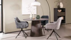 Eetkamerstoelen Met Armleuning|Kuipstoelen-Eijerkamp Collectie Maddox Eetkamerstoel Dark Grey