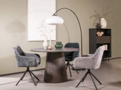 Eetkamerstoelen Met Armleuning|Kuipstoelen-Eijerkamp Collectie Maddox Eetkamerstoel Dark Grey