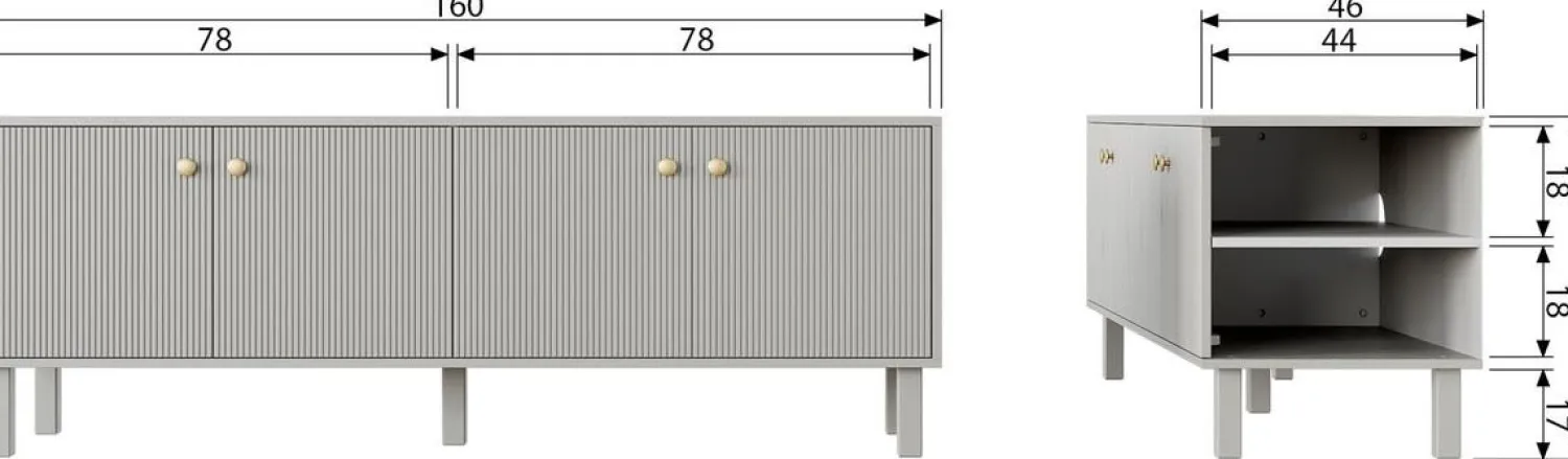 Tv-Meubels-WOOOD Madu TV-meubel Cloud Grey