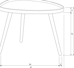 Houten Bijzettafels-WOOOD Mae Bijzettafel Sepia