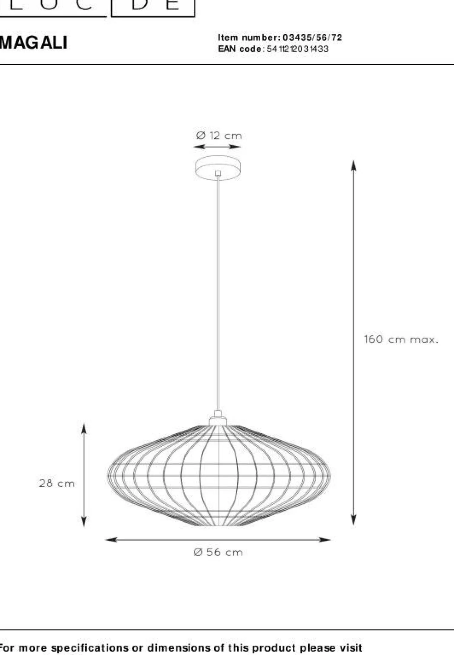 Hanglampen|Hanglampen-Lucide Magali Hanglamp Naturel