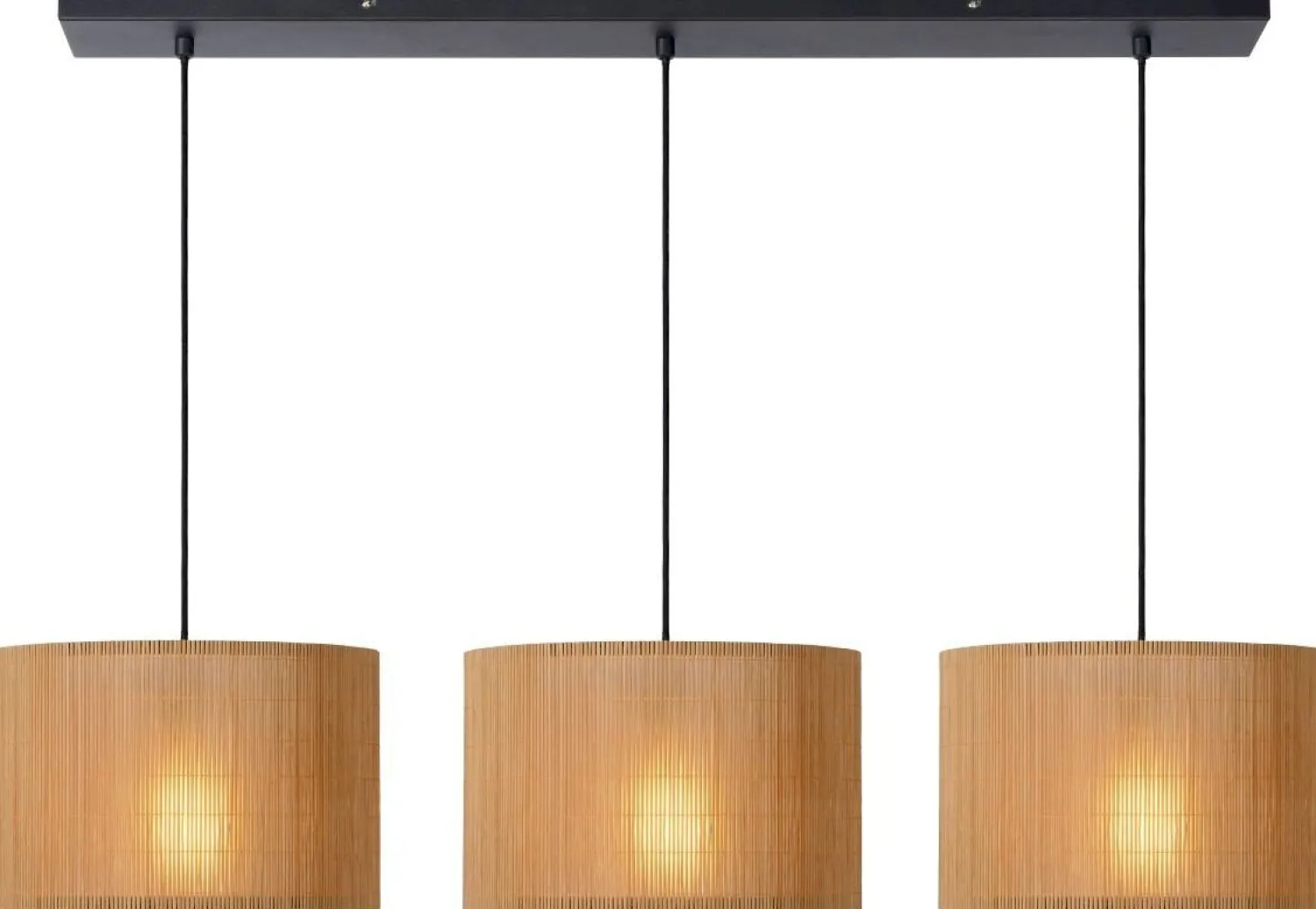 Hanglampen|Hanglampen-Lucide Magius Hanglamp Naturel, Zwart