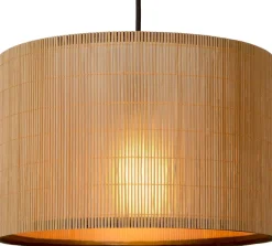 Hanglampen|Hanglampen-Lucide Magius Hanglamp Naturel, Zwart