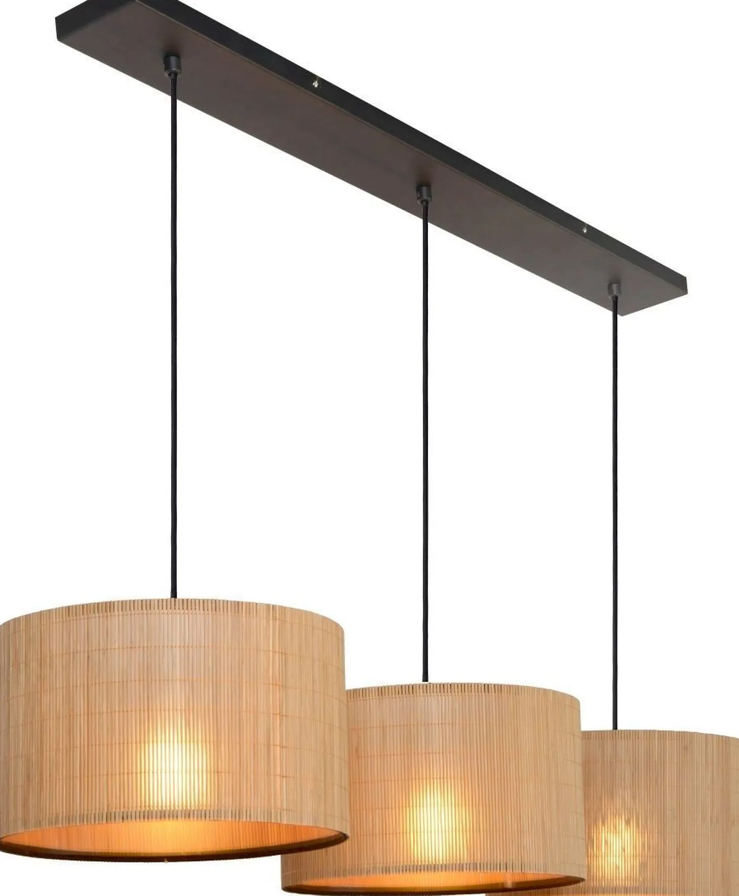 Hanglampen|Hanglampen-Lucide Magius Hanglamp Naturel, Zwart