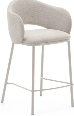 Stoffen Barkrukken|Barkrukken Met Armleuning-Kave Home Maina Barstoel Beige