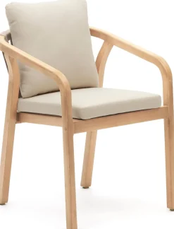 Tuinstoelen|Eetkamerstoelen Met Armleuning-Kave Home Malaret Tuinstoel Beige, Naturel