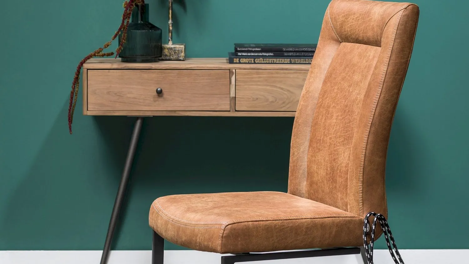 Eetkamerstoelen Zonder Armleuning-Henders en Hazel Malene Eetkamerstoel Cognac