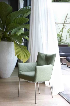 Design Stoelen|Eetkamerstoelen Met Armleuning-LABEL Vandenberg Mali Armstoel Groen