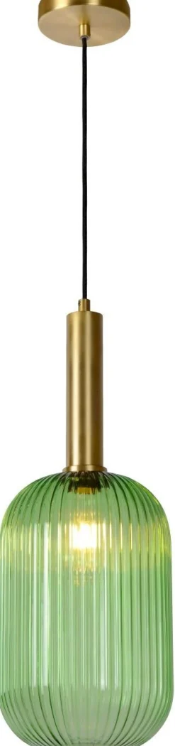 Glazen Hanglampen|Glazen Hanglampen-Lucide Maloto Hanglamp Groen