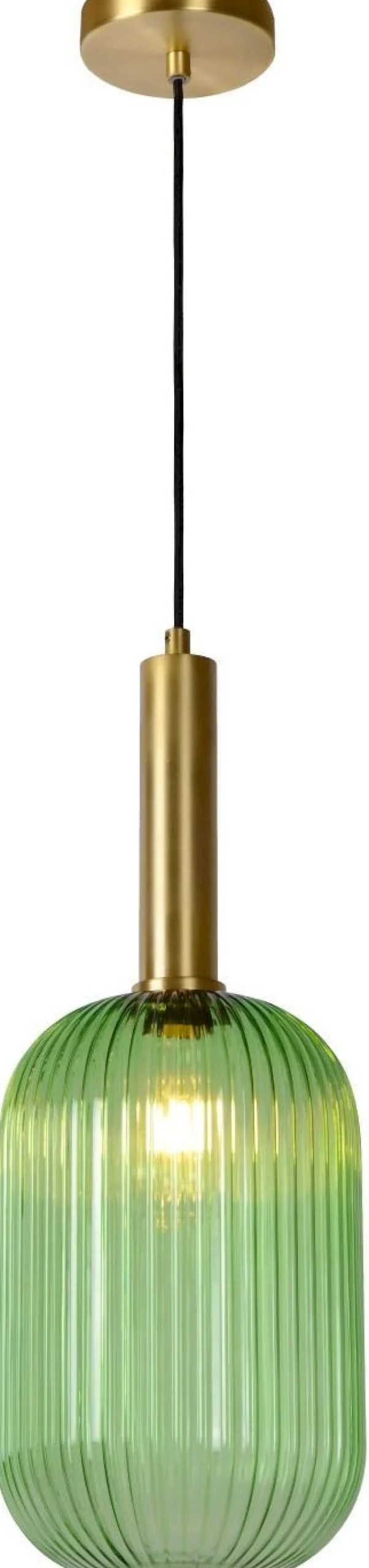 Glazen Hanglampen|Glazen Hanglampen-Lucide Maloto Hanglamp Groen