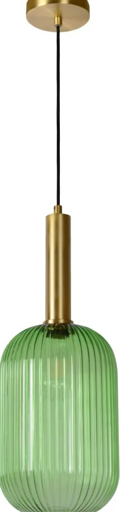 Glazen Hanglampen|Glazen Hanglampen-Lucide Maloto Hanglamp Groen