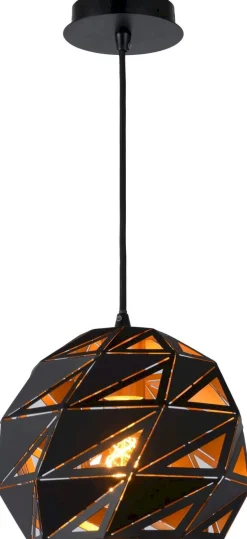 Industriële Hanglampen|Industriële Hanglampen-Lucide Malunga Hanglamp Zwart, Goud