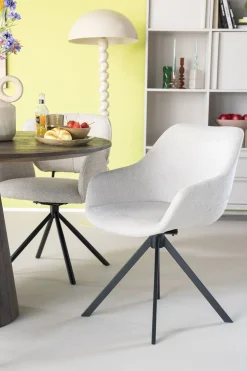 Kuipstoelen|Draaibare Eetkamerstoelen-Eleonora Mamé Eetkamerstoel Beige