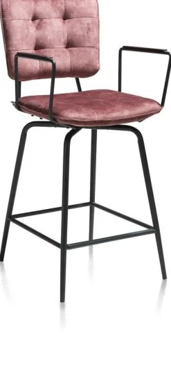 Barkrukken Met Armleuning-Henders en Hazel Manou met arm Barkruk Burgundy Red