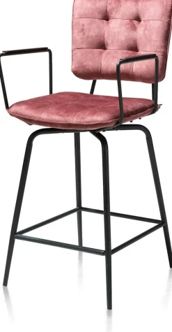 Barkrukken Met Armleuning-Henders en Hazel Manou met arm Barkruk Burgundy Red