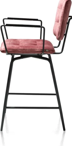 Barkrukken Met Armleuning-Henders en Hazel Manou met arm Barkruk Burgundy Red